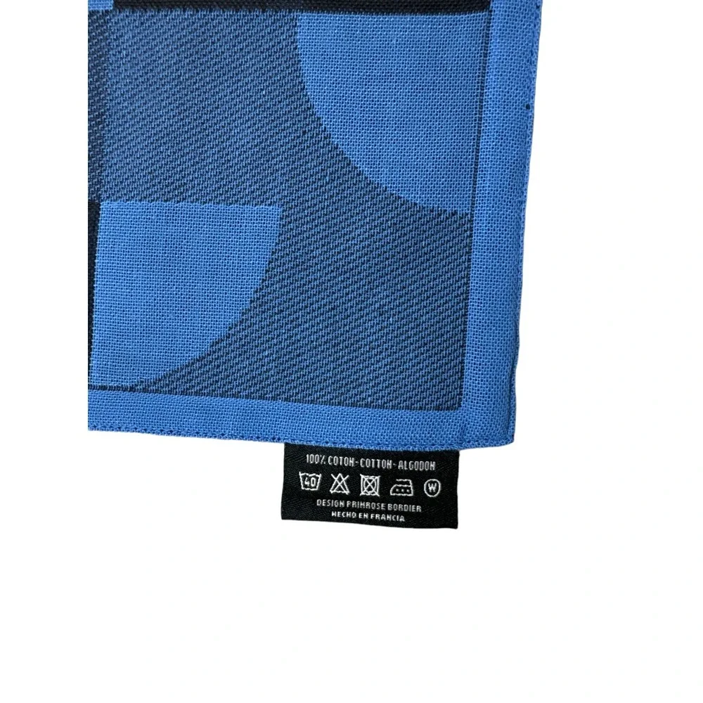 Primrose Bordier for Le‎ Jacquard Francais Electro Blue Black Runner 20 X 59 NWT